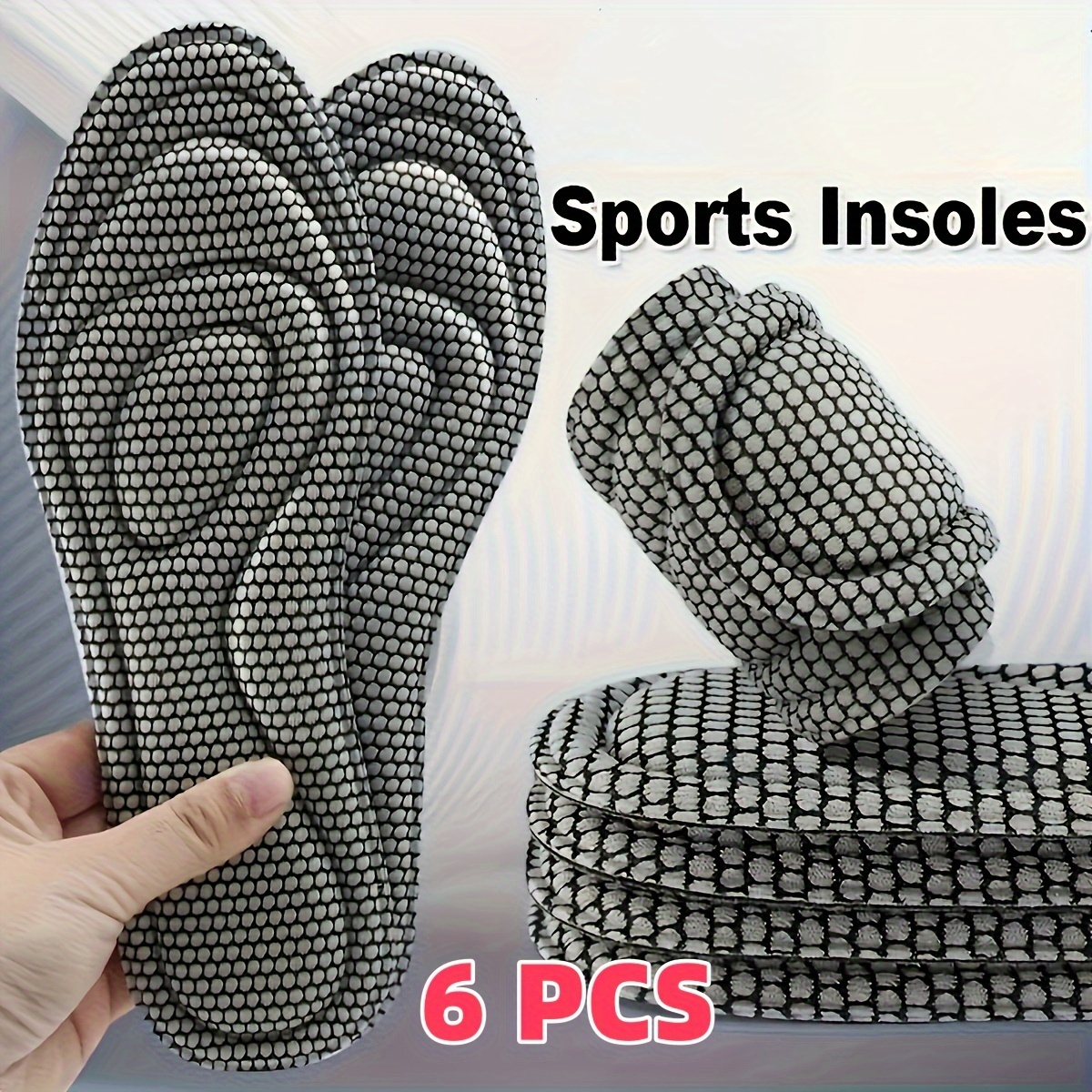 

6pcs/3pairs Insoles Sweat Absorption Breathable Inserts Sports Shoes Running Mats