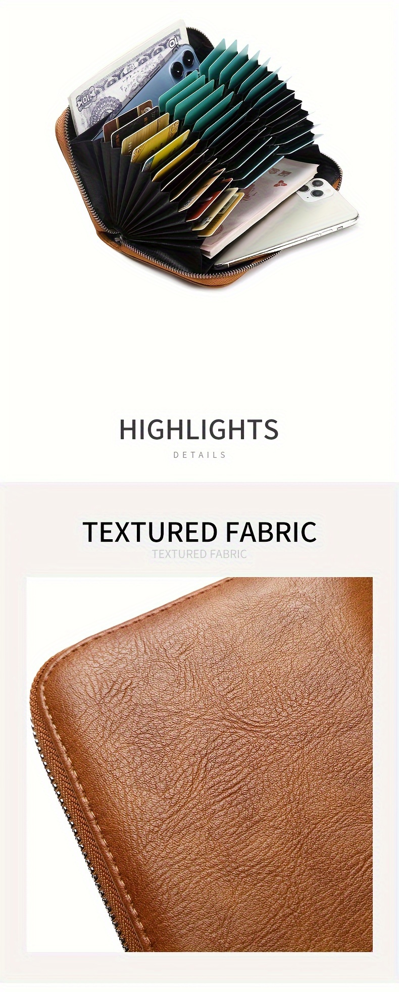 MIYIN Women's Wallet, Vintage PU Long RFID Blocking Large Capacity, 36 Card Slots & Zipper Pocket, Accordion Clutch with Wrist Strap, for Business / Credit Card Organizer