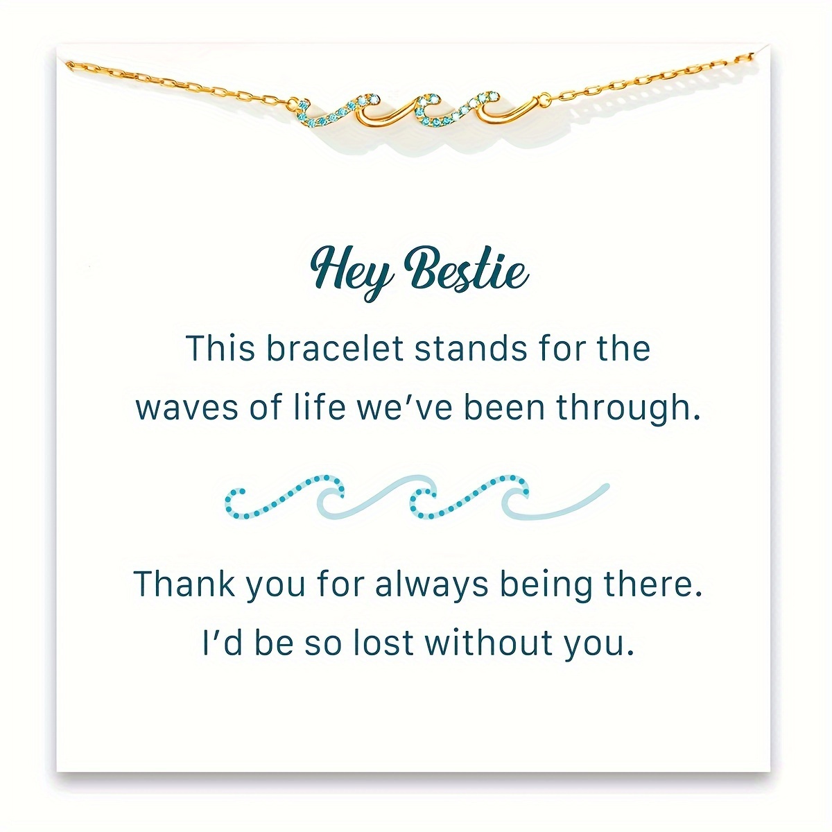 Elegant Boho Chic Blue Sea Wave Bracelet with Sparkling Cubic Zirconia - Perfect for Everyday & Gift-Giving