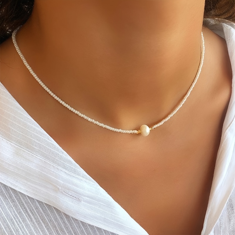Bohemian Style Freshwater Pearls Beaded Necklace Set