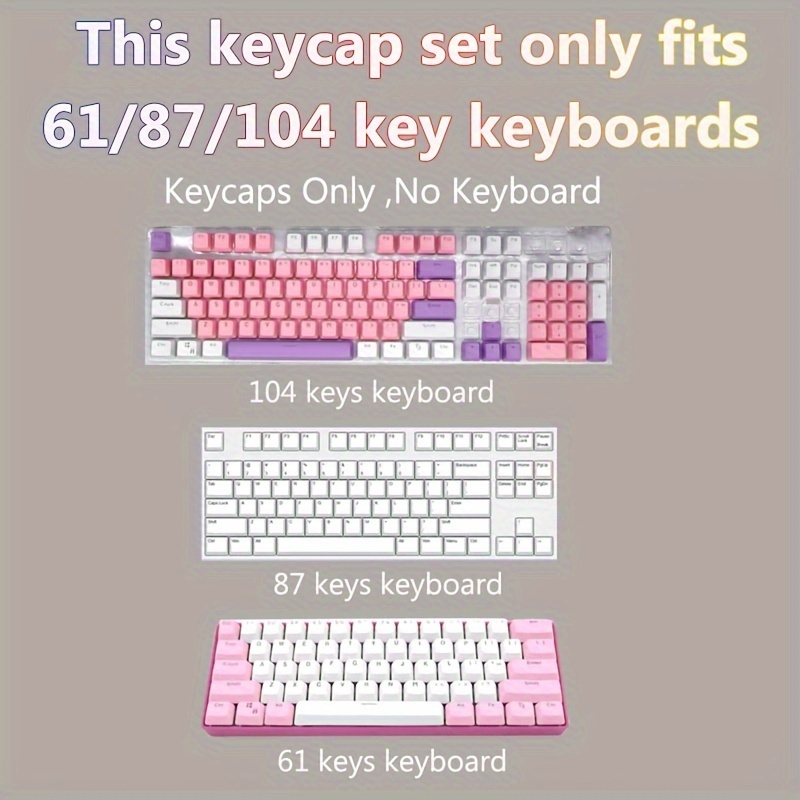 

Keycaps, Abs Keycaps, Colorful Keycaps, Personalized Keycaps, Mechanical Keyboard Keycaps, 61/87/104 Keycap Set, Suitable For (keycaps Only)