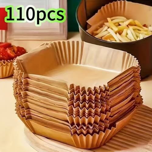 110pcs square air fryer liners disposable non stick oil for air fryer oven baking roasting