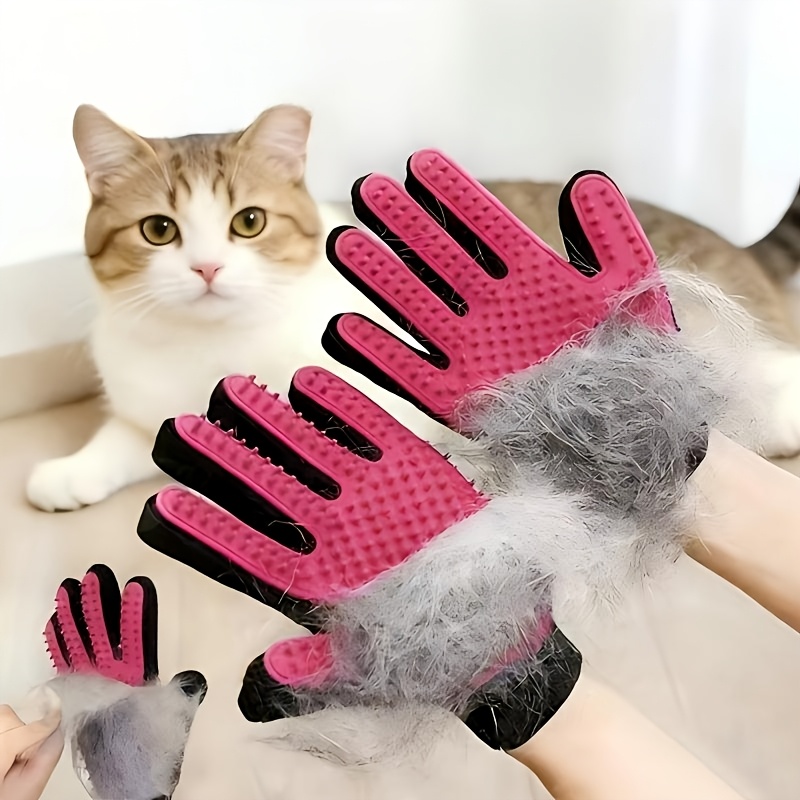 2 4pcs suitable for dogs and cats deshedding gloves pet grooming massage cat   gloves pet hair removal glove brush   grooming gloves cat cleaning and pet hair removal gloves   supplies Product details 1