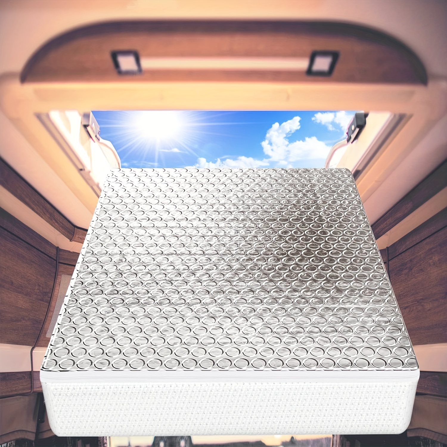 RV Skylight Cover 14"x14" - Insulated RV Vent Cover For 14x14 Inch Silver