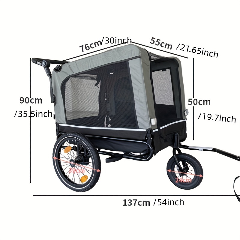 running dog stroller HPZ™ PET ROVER RUN Performance Jogging Sports Stroller for Small/Medium  Dogs, Cats and Pets (Taupe) main image 1
