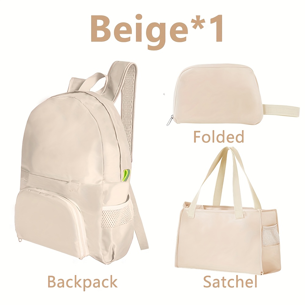 TEMU New Foldable Dual-use Backpack, Shoulder Bag, Dual-use Handbag Crossbody Bag, Lightweight Foldable Hiking Bag, Large Capacity Camping Bag, Bag,
