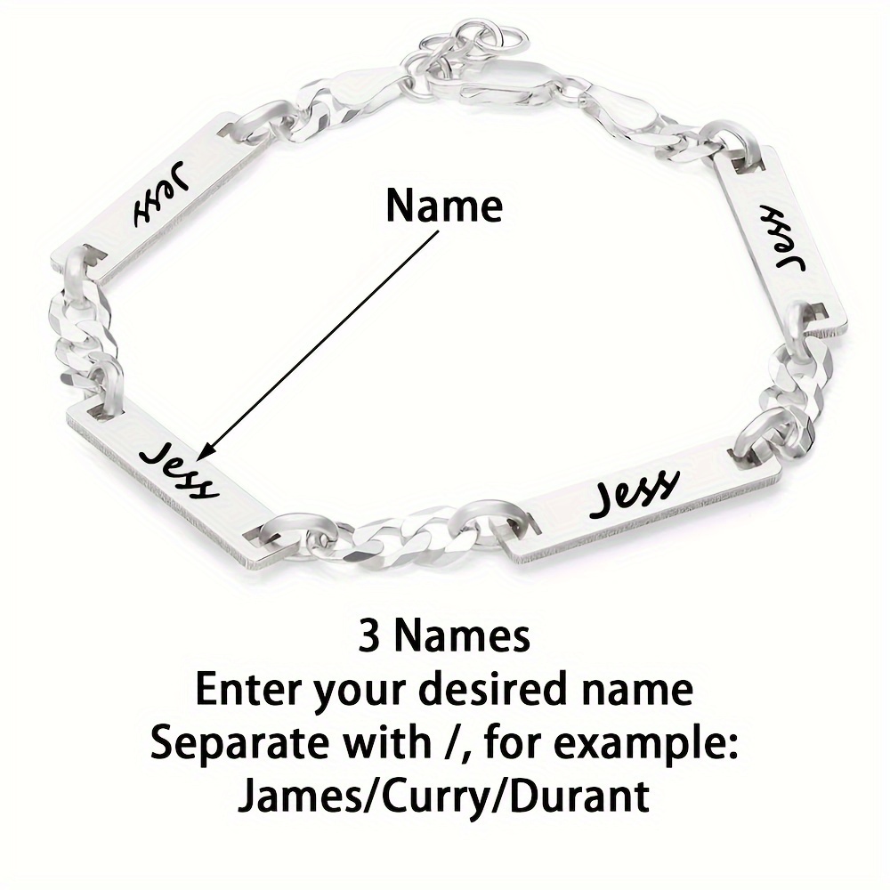 Custom 18K Gold Plated Stainless Steel Name Bracelet — Personalized Gift