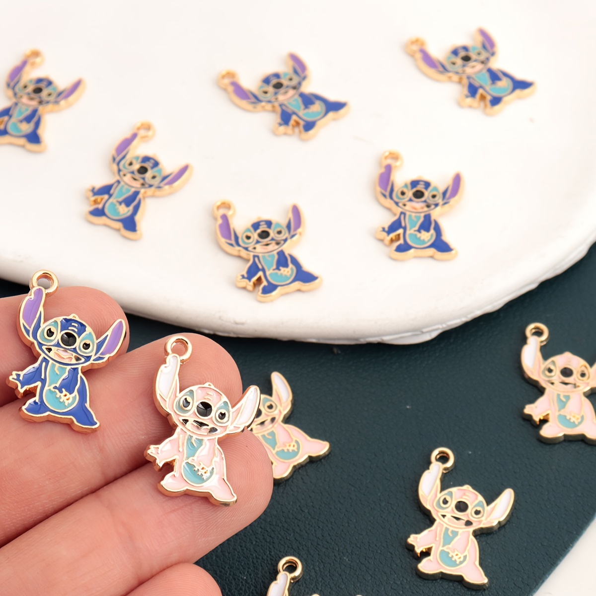 

10pcs Cute Stitch Alloy Charms For - Fashionable Animal Pendants, Shoes, Boots & Watches