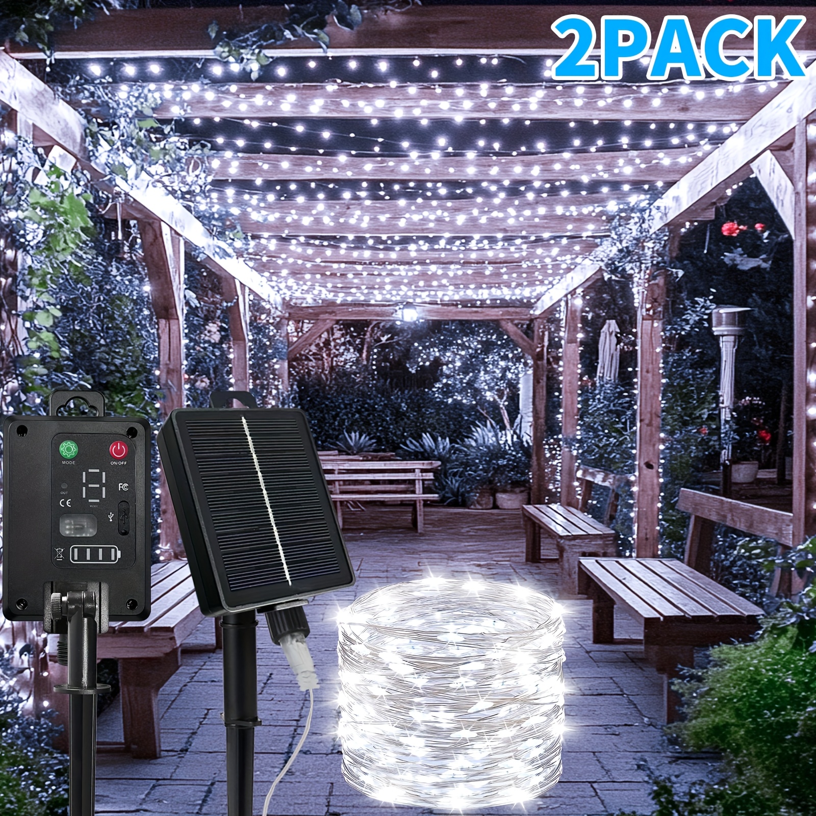 Outdoor High Brightness White Fairy Light String Outdoor Waterproof 2pcs 240led Fairy Light Strip 8 For Trees Garden Patio Wedding Party Yard