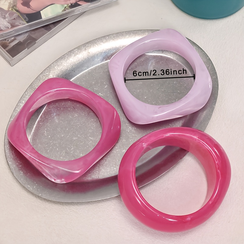 3pc Fashionable Elegant Pink-Toned Bracelet Set