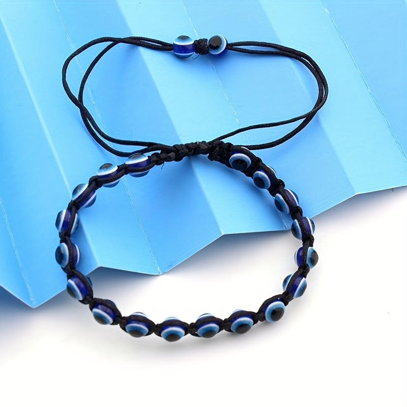 Evil Eye Bead Bracelet Glass Bead Men'S Women'S Adjustable Braided