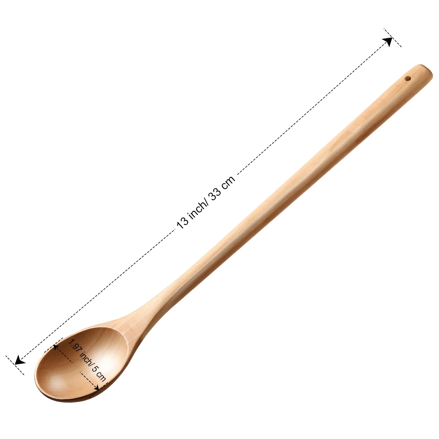 TEMU Wooden Cooking Spoon Wooden Cooking Spoon Cookware Serving Spoon Kitchen Utensil Long Handle For Stirring, Flipping, Mixing, Scraping