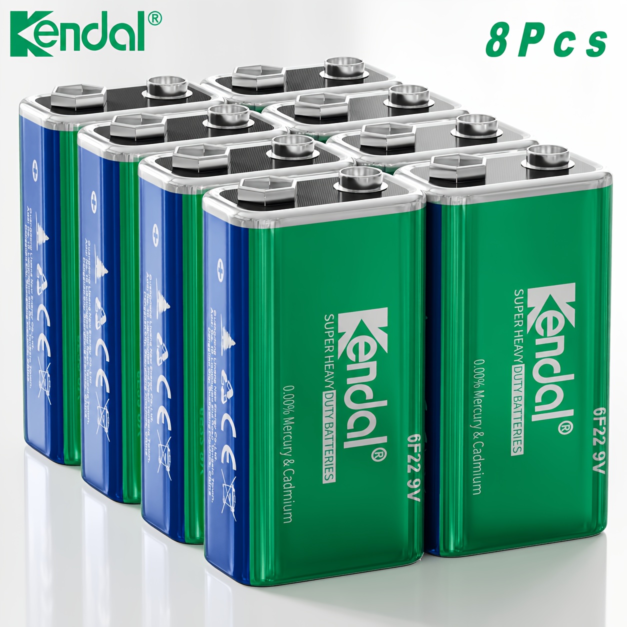 Temu – TEMU 9v Batteries, 8-count, 6f22 Prismatic Batteries For Smoke Detector Backup Power, Monitors, Multimeters, Microphones, And Toys, 10-year