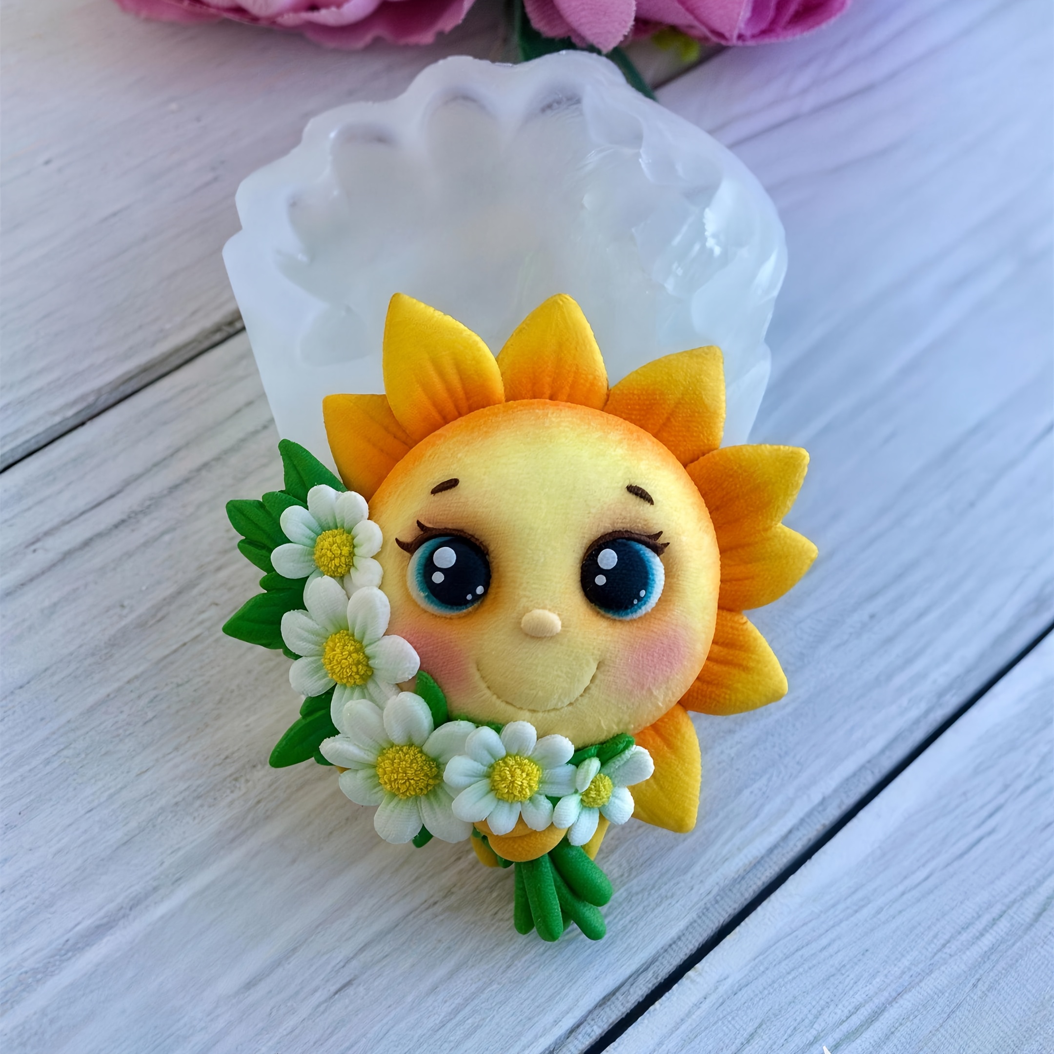 Image of Silicone Mold Mother's Day Flower Sunflower Wedding Holiday Party Sunflower Modeling Candy Chocolate Fondant Cookie Baking Mold Ornament Mold
