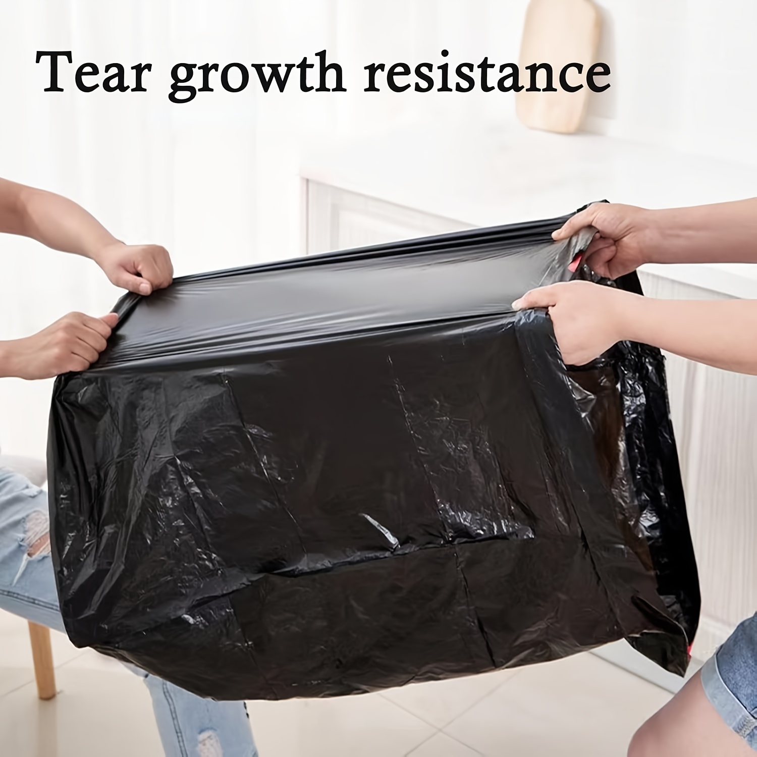 30 Gallon Heavy Duty Industrial Garbage Bags, Tear-Resistant, Odorproof, 90 Count (3 Rolls) Drawstring Black Trash Bags for Commercial, Gard
