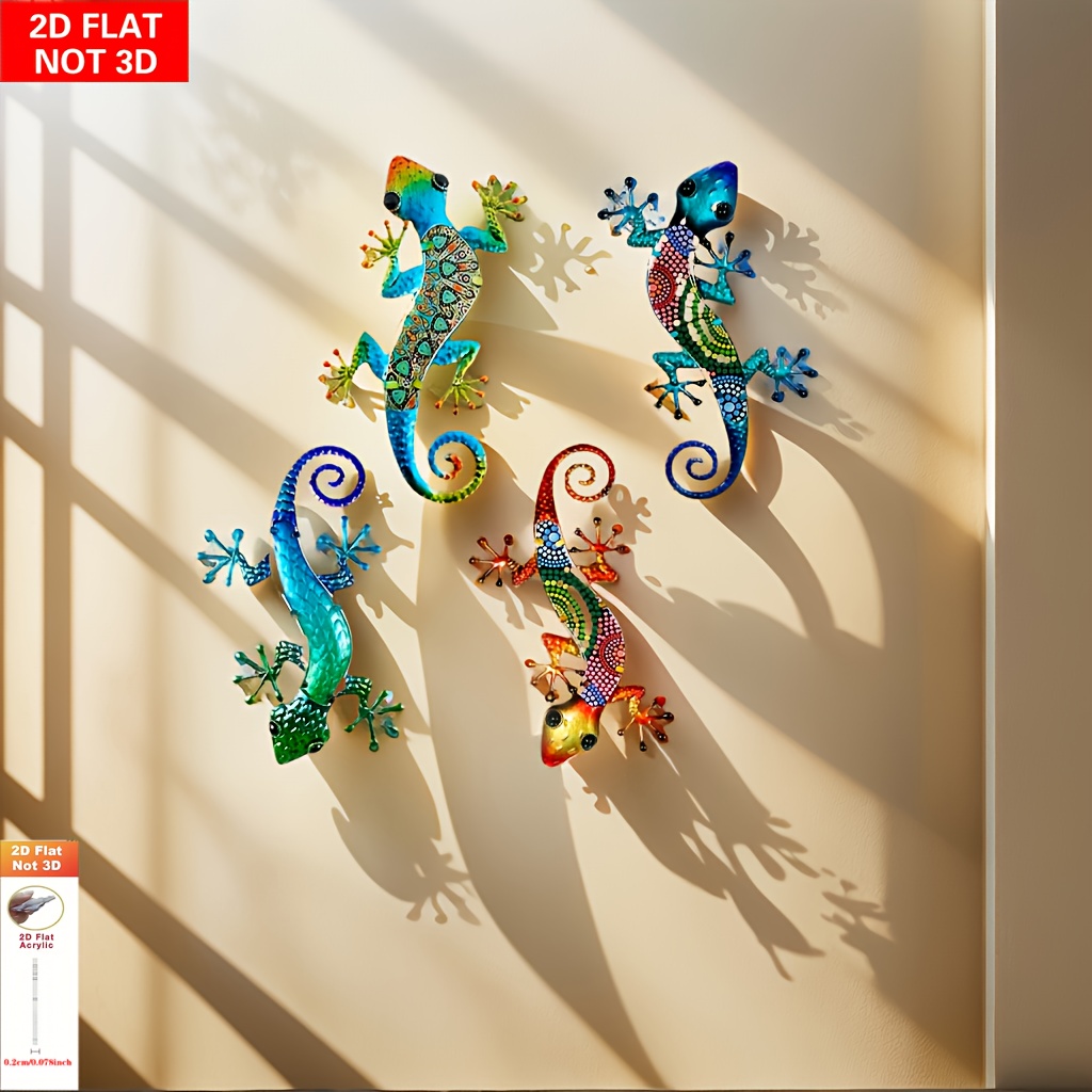 TEMU 2d Flat 4pcs Acrylic , Garden Fence Decor, Outdoor Decor, Hanging Garden Fence Decor