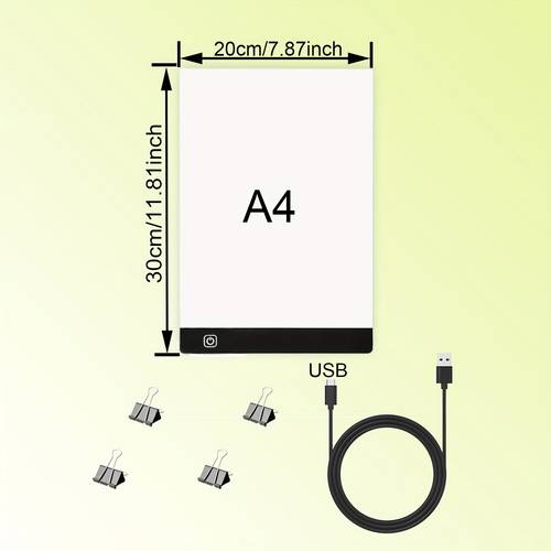 1 large size a2 medium size a3 small size a4 led light pad for diamond painting art kit light board drawing board usb powered tracing light board for painting sketching animation additions with 4 fixing clips