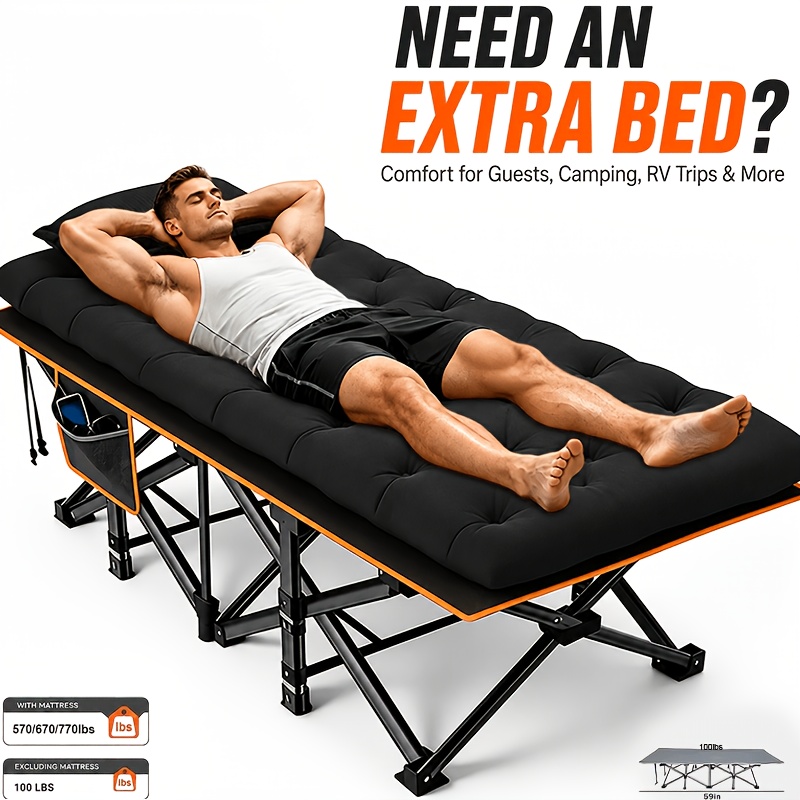 Portable Comfortable Foldable Camping Bed with Sturdy Frame