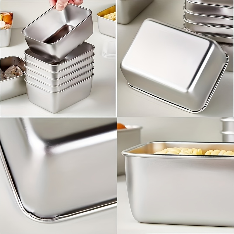 5pcs stainless steel food storage   manual lids hand washable ideal for meal prep outdoor picnics details 4