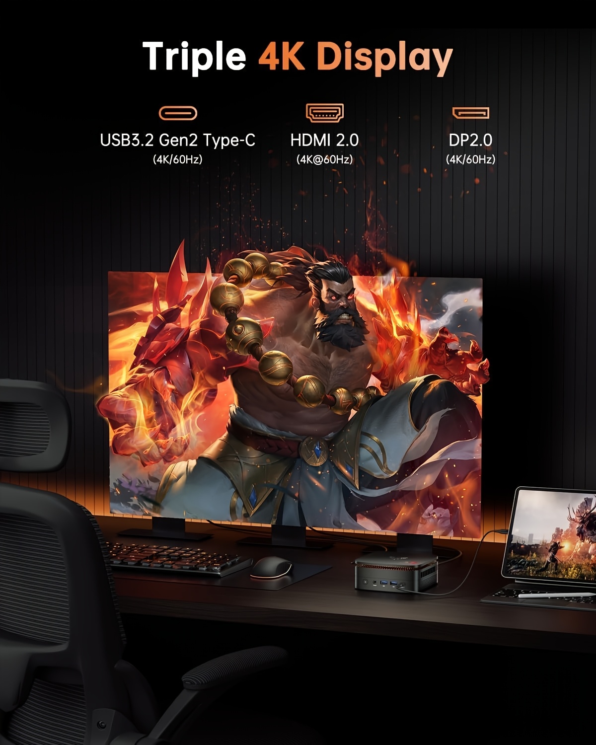 Mini Gaming PC, AMD Ryzen 7 6800H, 16GB DDR5 4800MHz, 512GB M.2 NVMe PCIe3.0x4 SSD Mini PC (8C/16T, tot 4.7GHz), 16MB L3 Smart Cache, Drievoudige 4K Weergave Mini Desktop Computers, Compact Werkstation,Klein Formaat,Draagbare Desktop,Hoogwaardige Constructie,Krachtige Mini PC,Ryzen 7 Gaming,Content