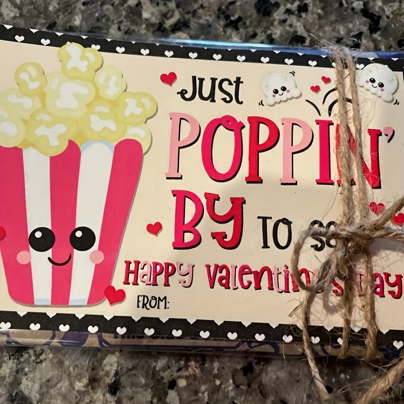 

5-pack Valentine's Day Popcorn Gift Tags, Labels, No Battery Required, Featherless, Decorations For