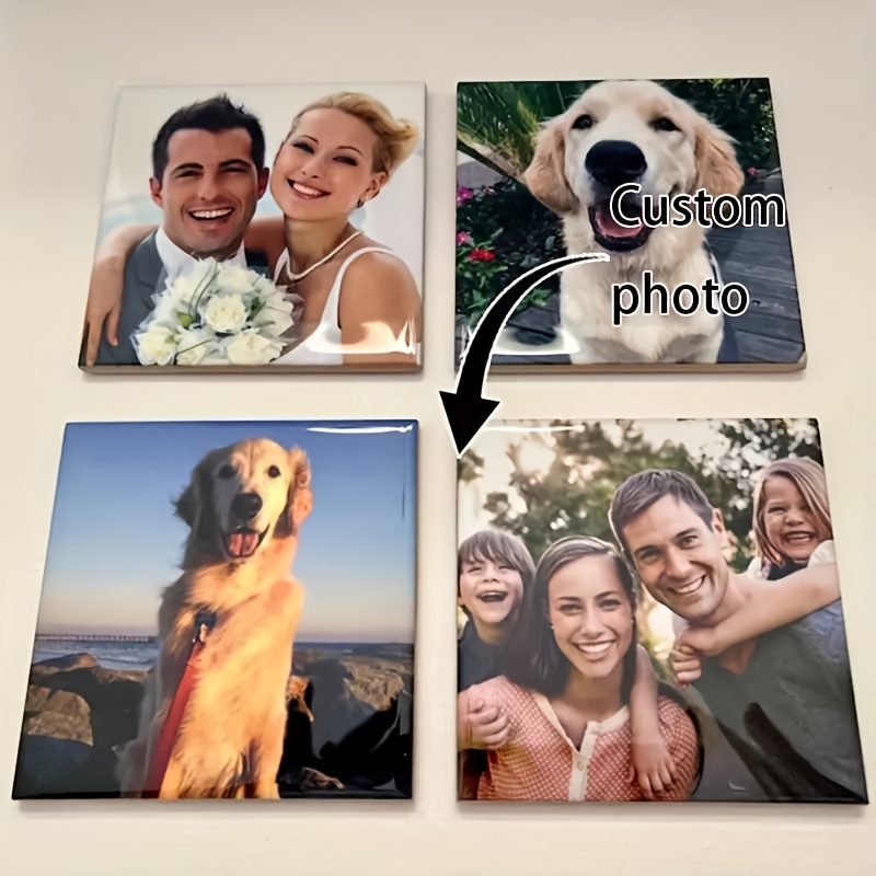 4pcs Custom Personalized Photo Acrylic Coasters