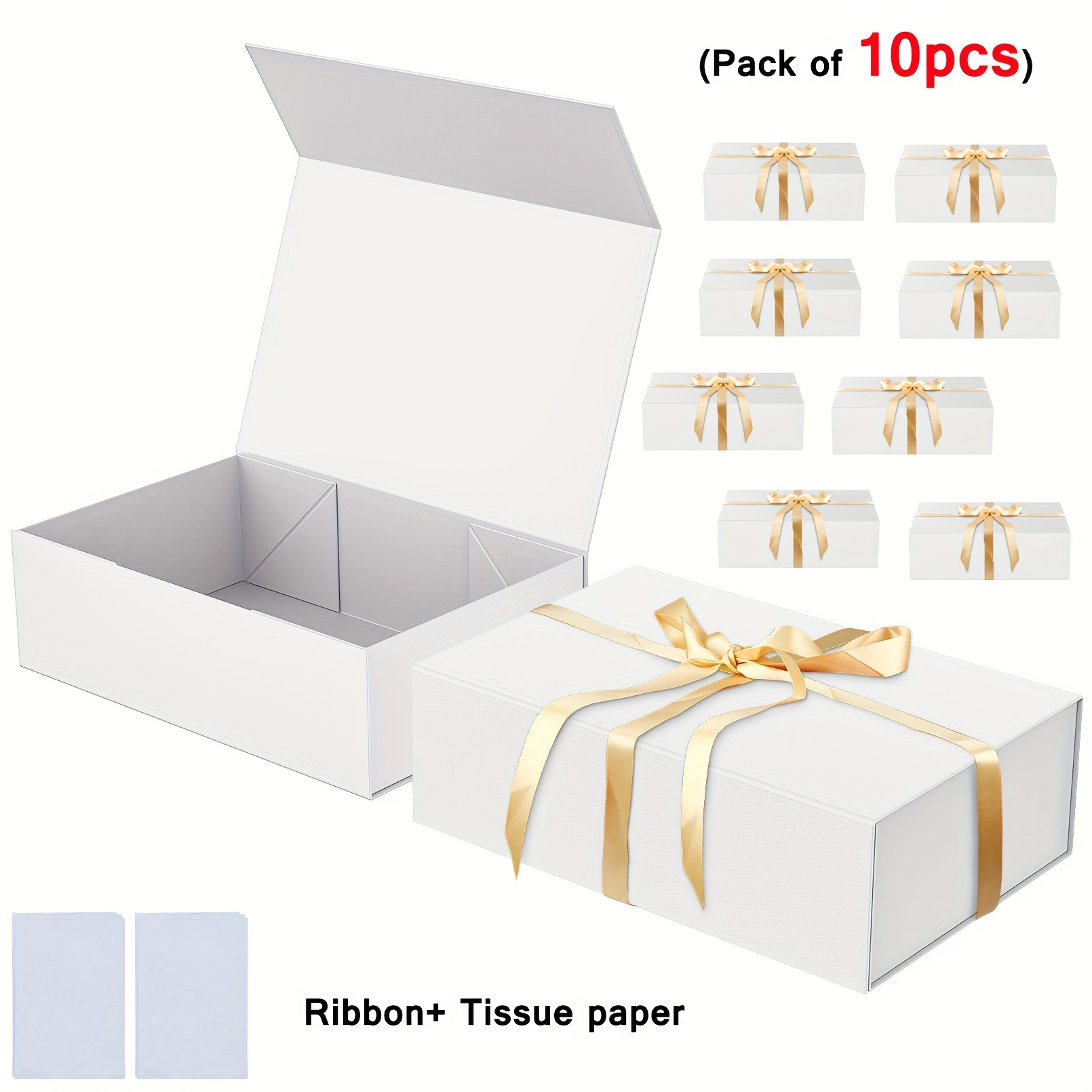 Caja de regalo grande de lujo de 13.8 x 9 x 4.3 pulgadas, caja de  almacenamiento de cinta con cierre magnético para caja de embalaje de lujo  para el