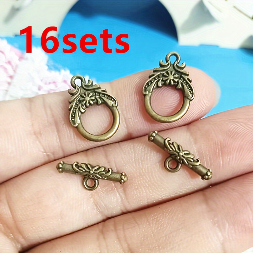 E-shop 16 Sets von Legierungs-OT-Schnallenverbinder für DIY-Anhänger, DIY-Armband und Halskettenherstellungszubehör