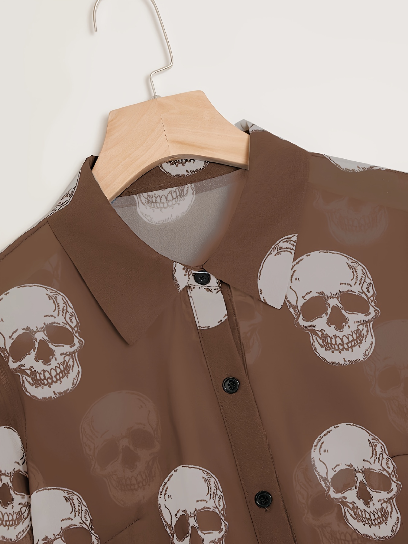 kvinners elegante halloween tema bluse med hodeskalle - Temu Norway, image size:800x1067