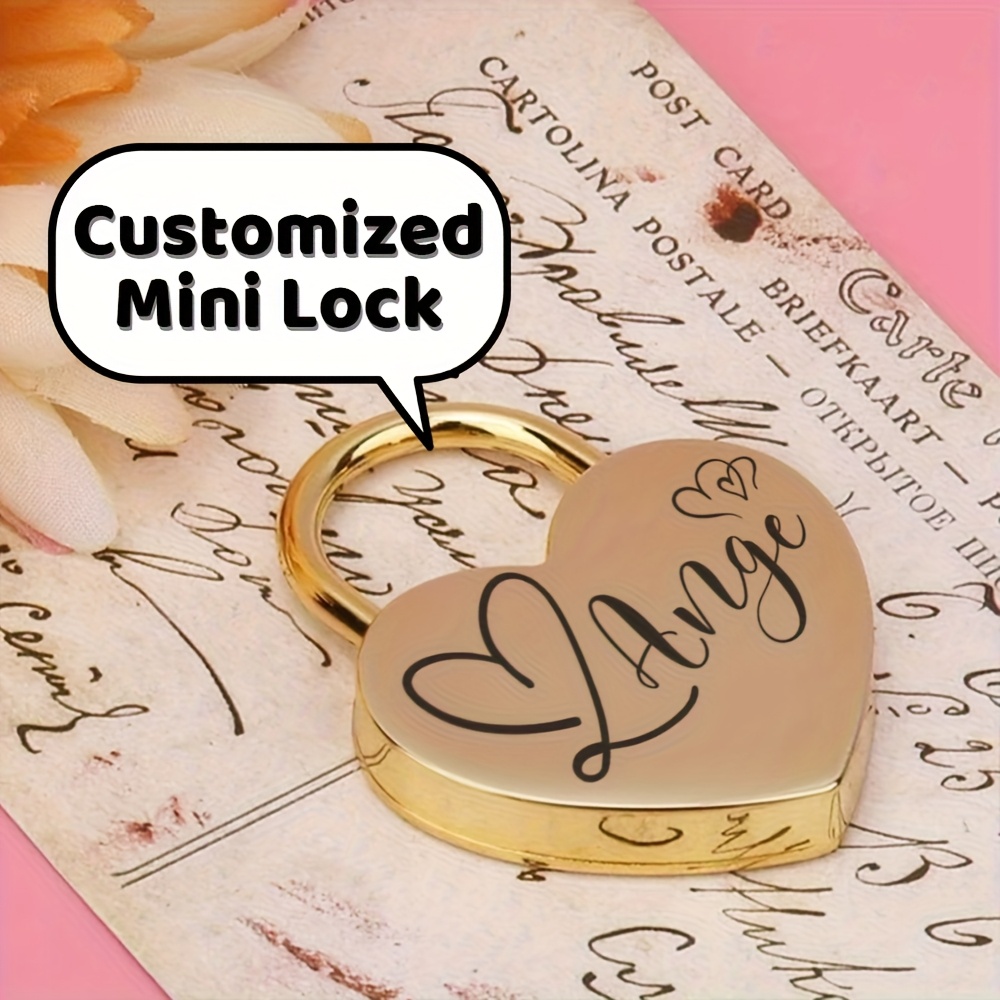Customizable Heart-Shaped Lock with Handwritten Design, Couples Gift