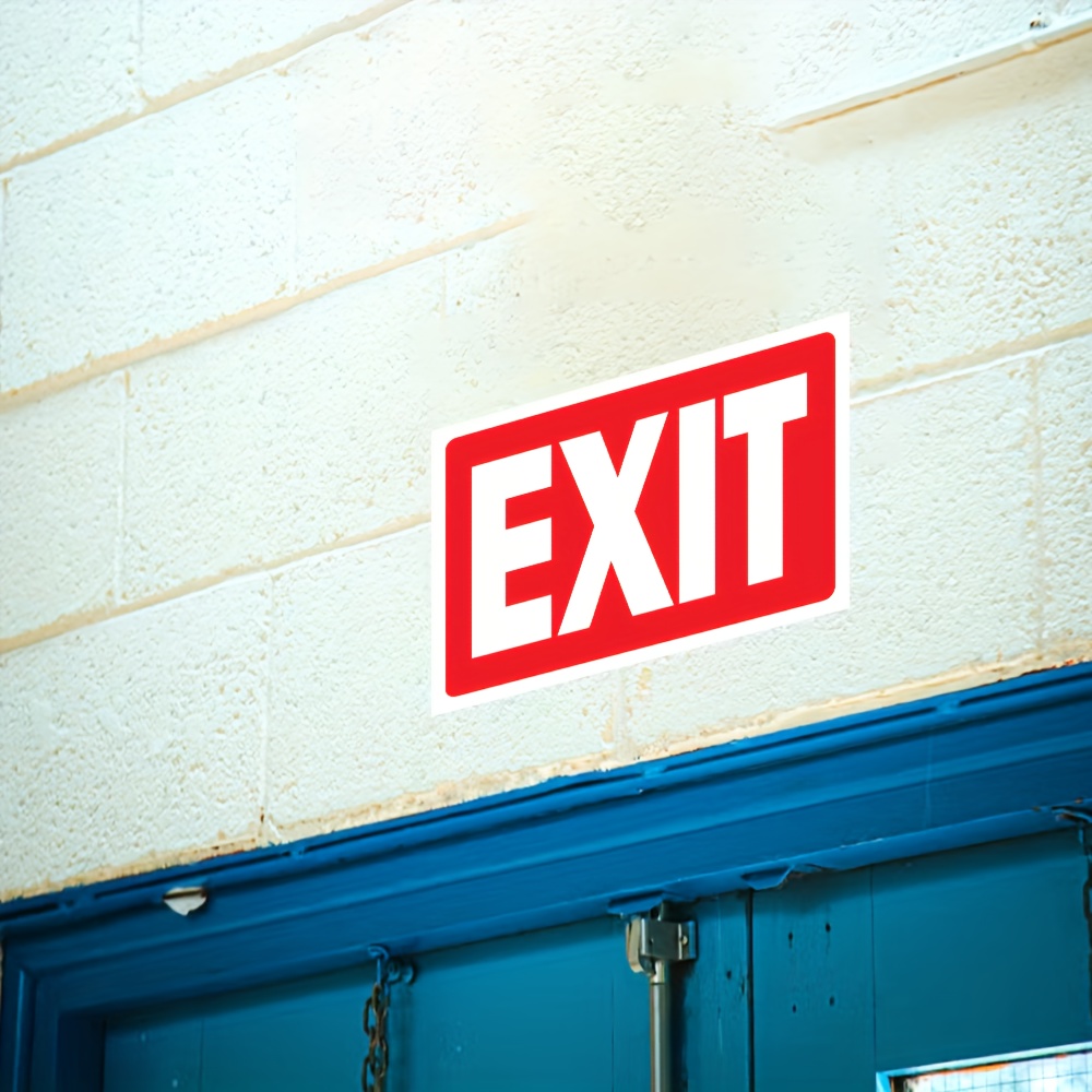 2pcs Exit Sign Stickers, High-Quality Self-Adhesive Vinyl Decals