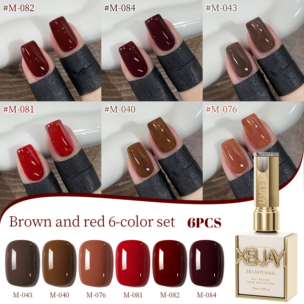 Image of Xeijayi Photo Frame Bottle 6pcs --- 2026 New Nail Art Ankara Nail Polish Gel Led Gel High Long-lasting Firm Does Not Hurt Nails Nail Art Essential Salon Gel