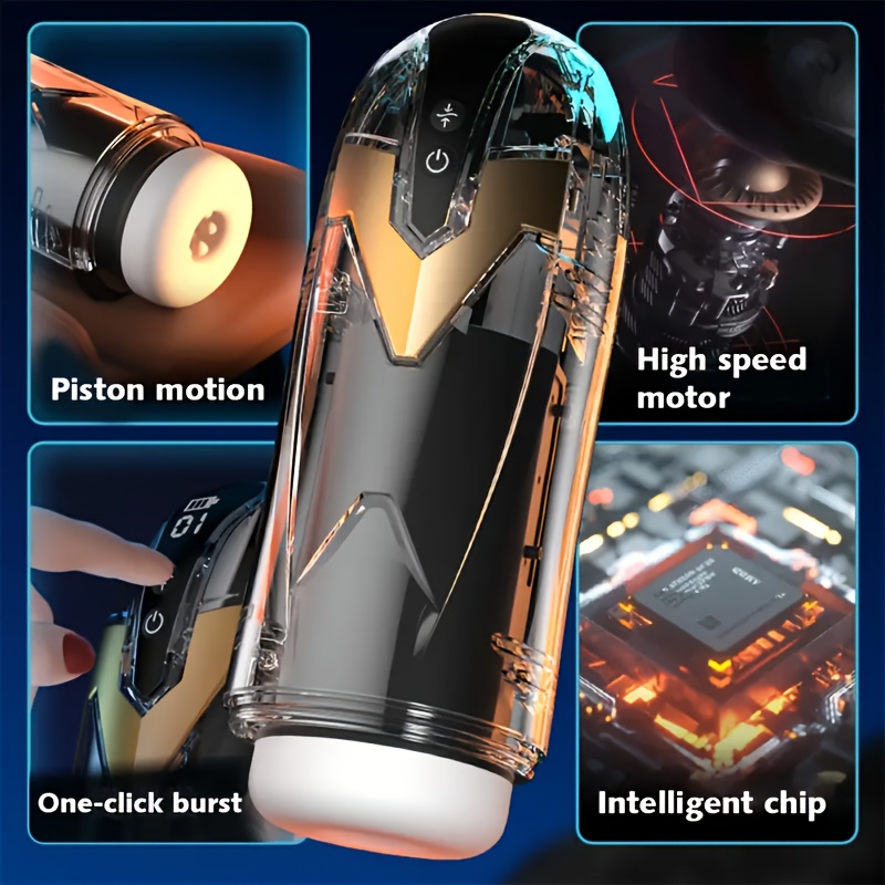 1pc Men'S Masturbation Cup Sex Toy - With 3-speed Variable Speed And 9-vibration Stretching/suction Mode; 3D Textured Penis Masturbation Cup, Used For Penis Stimulation, Valentine'S Day Gift