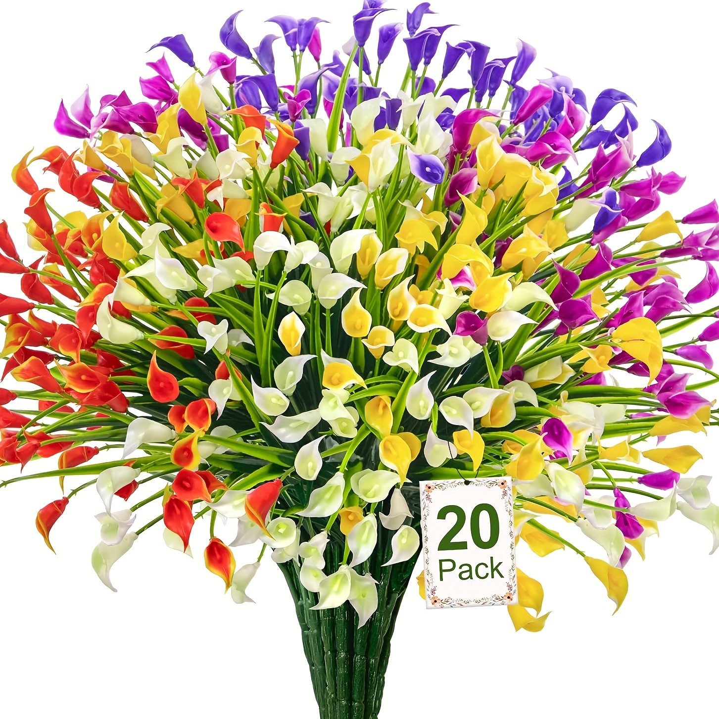 20 Bundles Of Outdoor Fake Artificial Plastic Plants Uv Resistant Garden Porch Patio Office Window Frame Table Home Decor