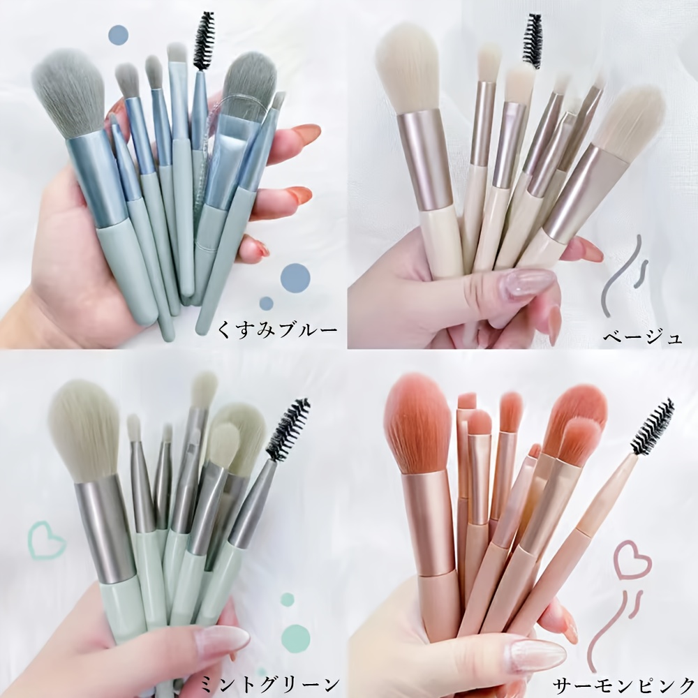 8セット ポータブルメイクブラシセット、コンシーラー、パウダー、ソフトブラシ、 メツール、初心者向けミニキット、携帯用 ーツール 商品詳細 1