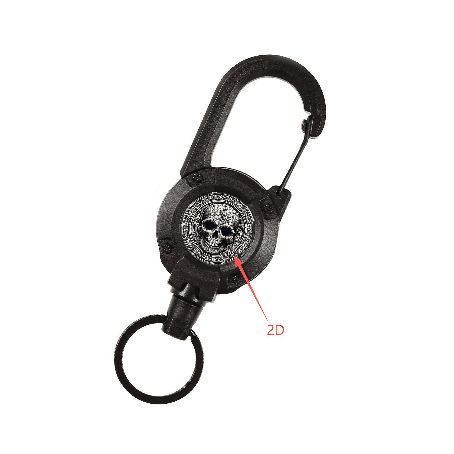 1pc "skull" Picture , Multitool Badge Holder, Clip, Upgraded 58cm Stainless Steel Cord, Suitable For Men And Women