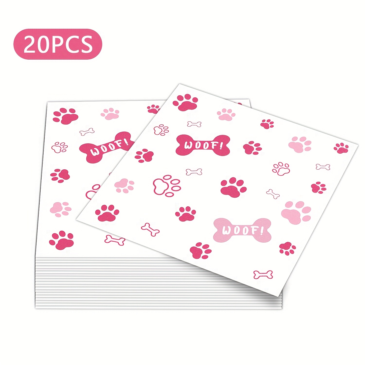 Image of Black/pink/ Napkins Paw Print Napkins Dog Claw Napkins Party Supplies Farm Animal Party Napkins For Animal Themed Birthday Western Part