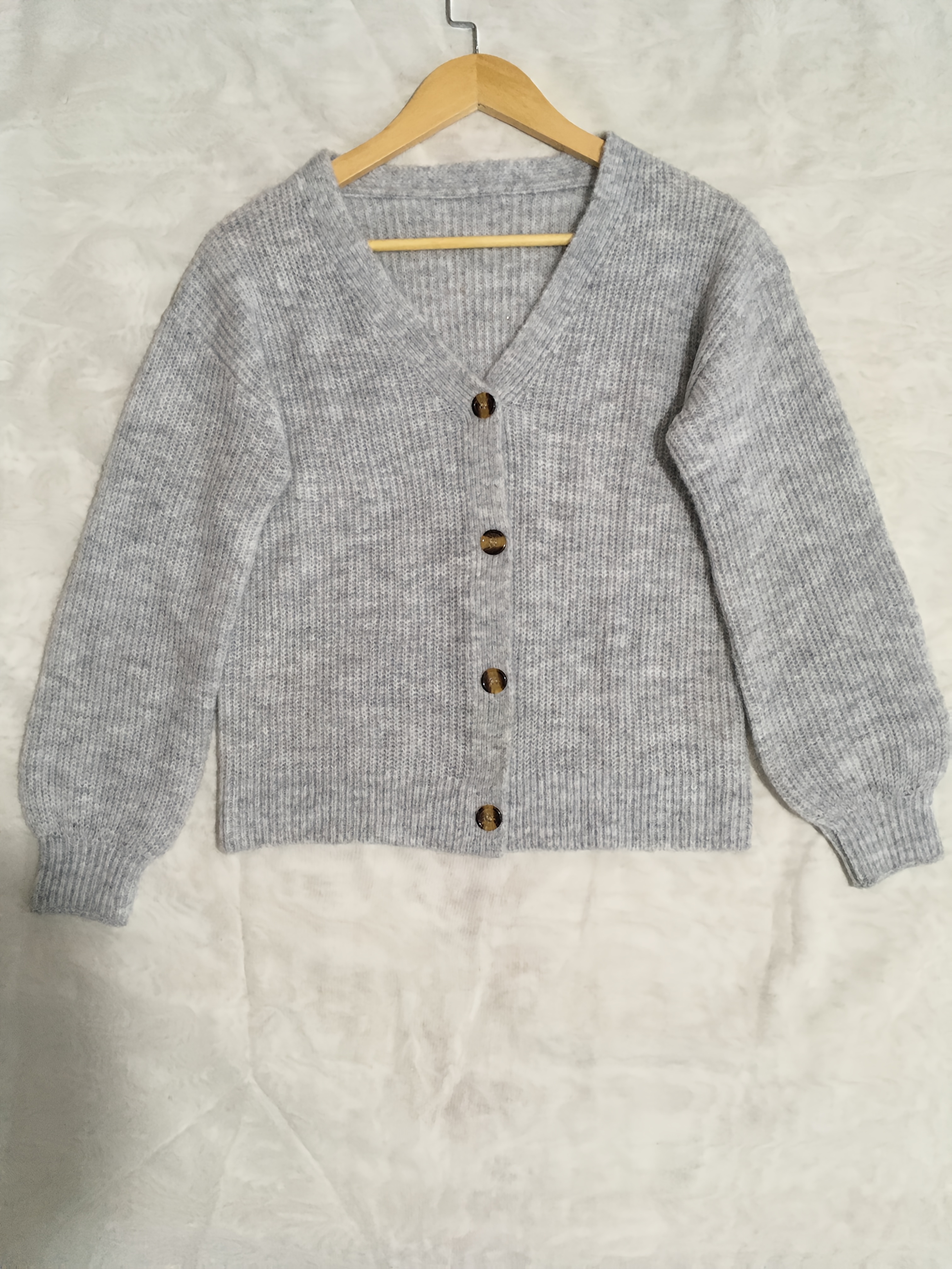 women's elegant solid color knit cardigan long sleeve casual