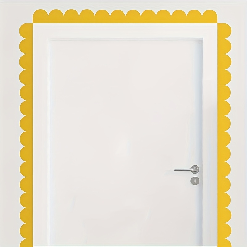 Image of A Set Of Yellow Wavy Wall Stickers, Self-adhesive For Walls, Suitable For Living Rooms, Kitchens, And Bedrooms, Perfect For Furniture Renovation, A For Home Decor