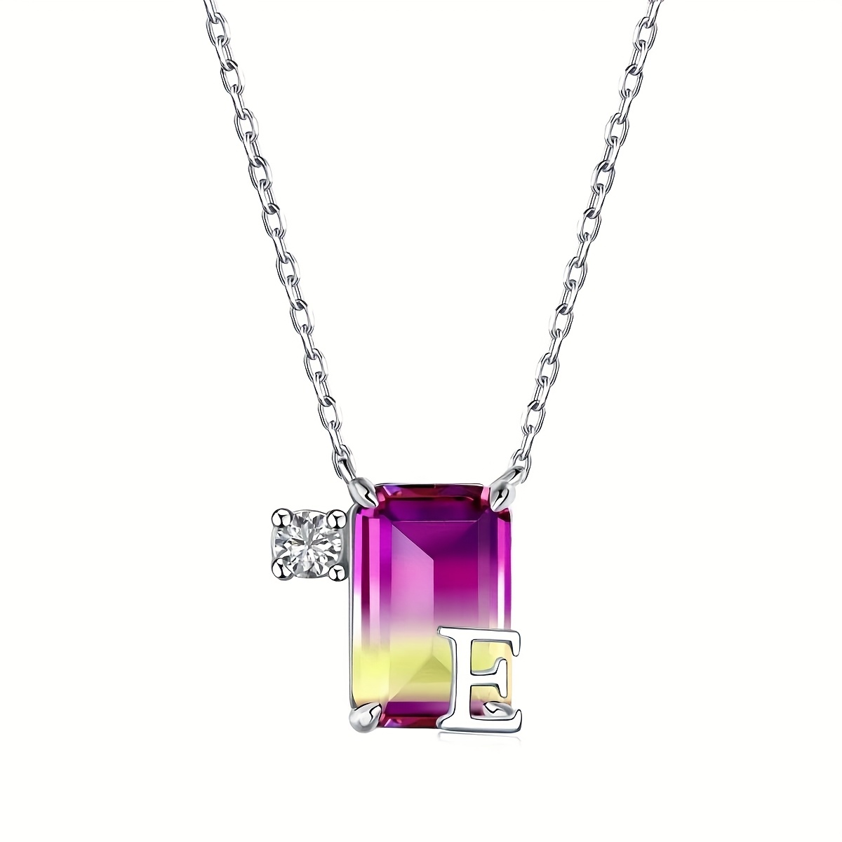 Women's Sterling Silver Alphabet Initial Letter Pendant Necklace