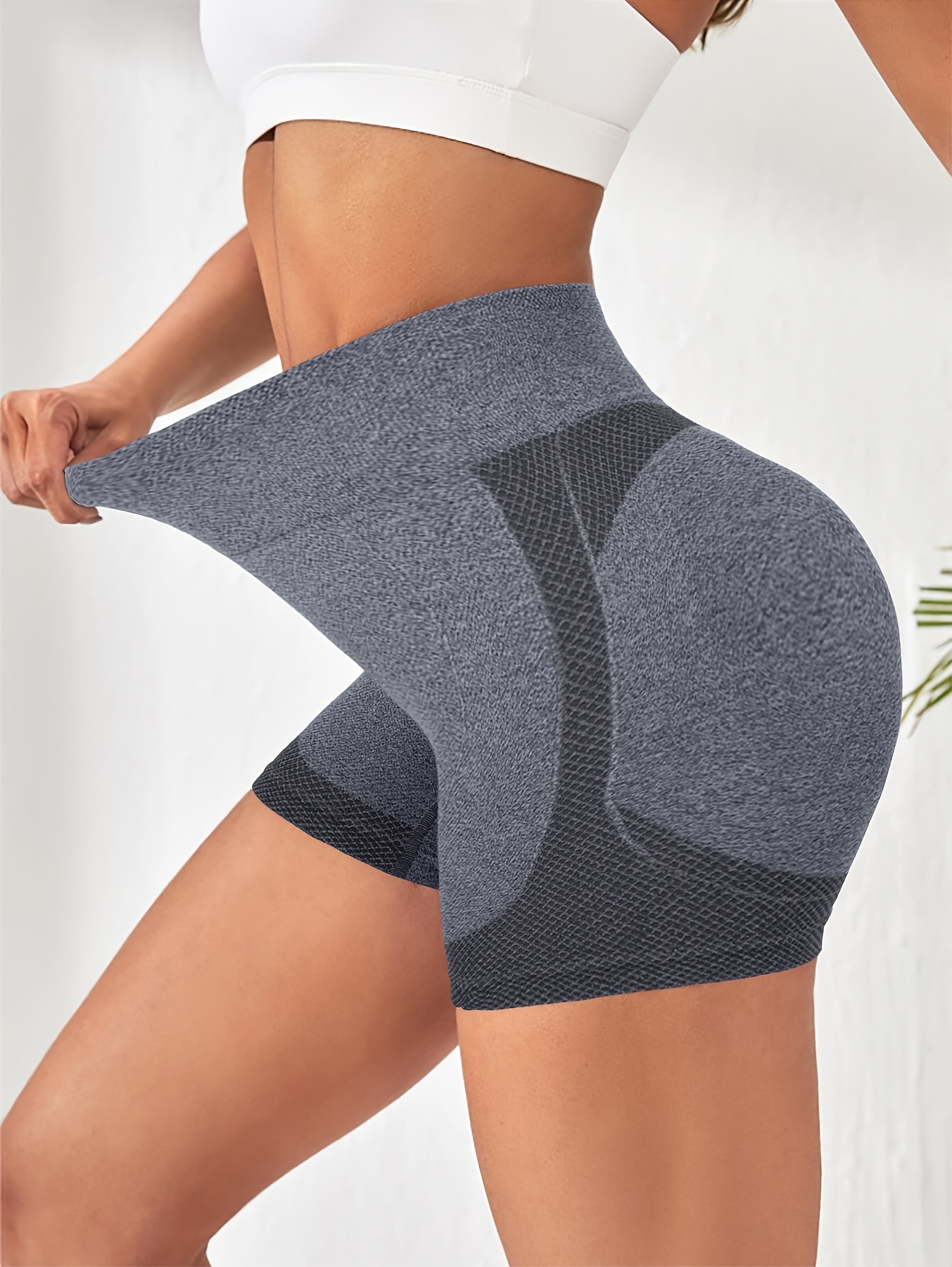 5-Pack High Waisted Hip Lifting Shorts for Women, Seamless Stretchy Leg Shaping Yoga Pants, Polyester 60%, Polyamide 30%, Elastane 10%, Medium Support, Knit Fabric, Solid Color, 245gsm - Lingerie & Underwear