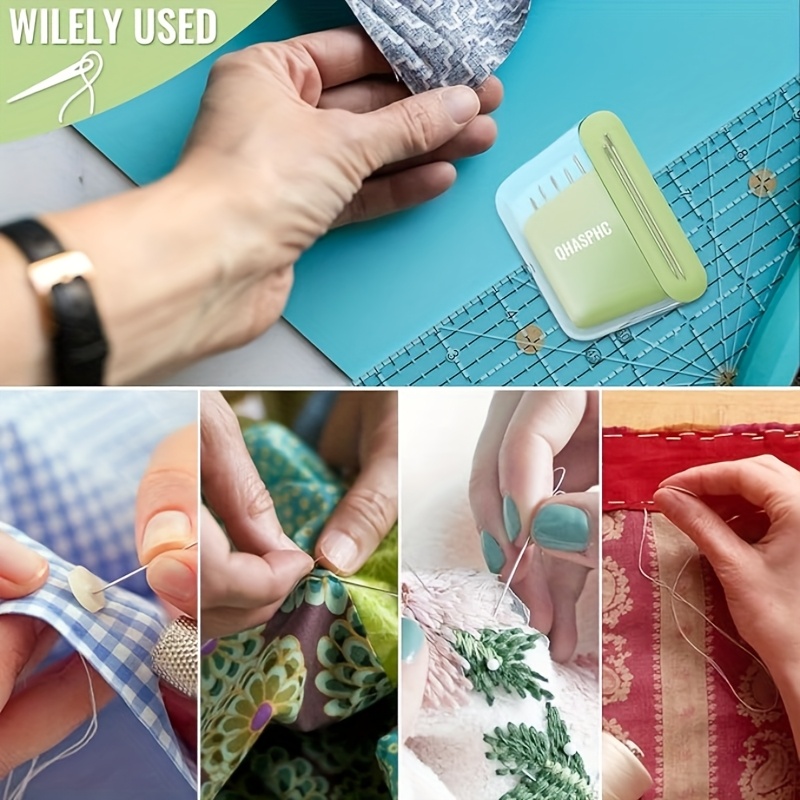 portable travel magnetic sewing needle case   sewing sharp needles magnetic needle holder ultra magnetic mini needle storage box suitable for handicrafts green details 4