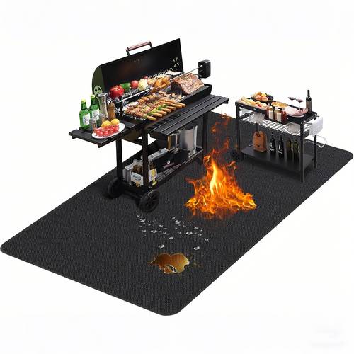 large 76 x 51 inches under grill mats for outdoor grill double sided fireproof waterproof oil proof easy to clean indoor fireplace fire pit mat quality bbq mat for deck patio lawn
