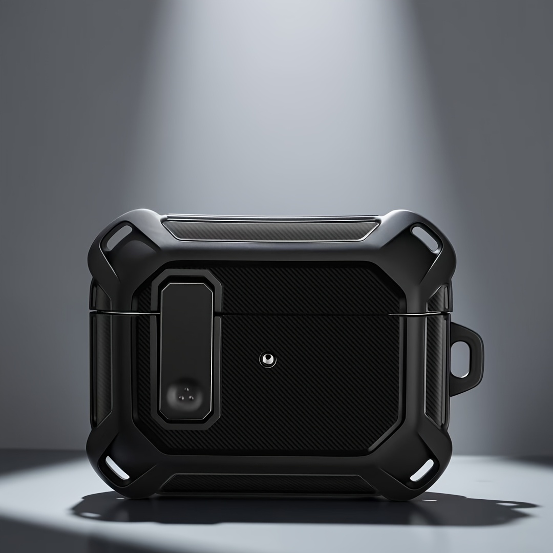 TEMU For Compatible Cover With Mecha Armor Design, Shockproof & Wear-resistant Case Suitable For Airpods Pro Earbuds, Plastic Cover For, Stylish Case