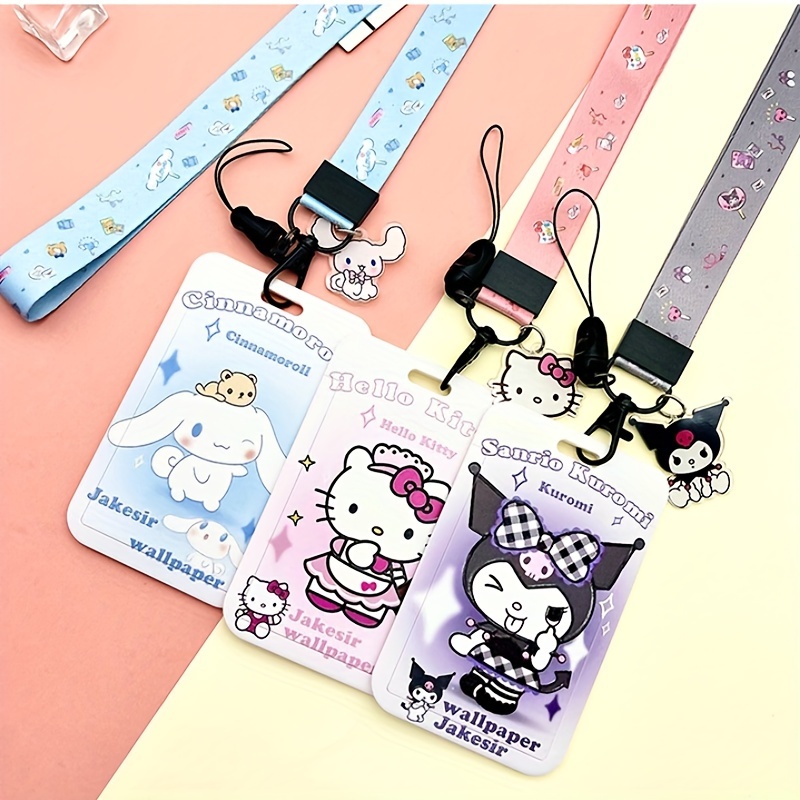 Keychain Card Id Holder Anime Keychain Kuromi Cinnamoroll Pompompurin--my  Melody