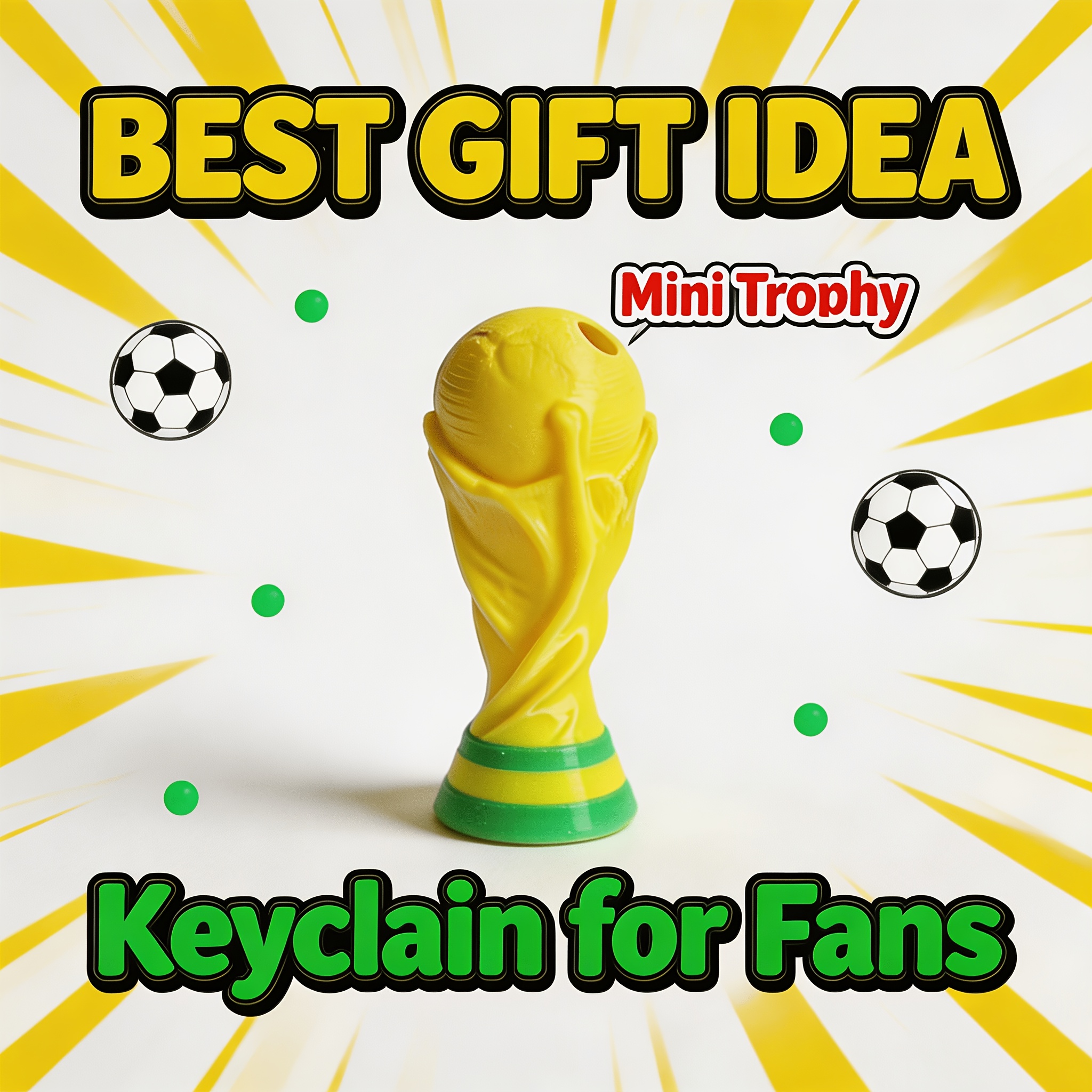 TEMU Football Trophy Keychain, Bag Charm And Backpack Accessory, Suitable For Keychains, Handbags And Suitcase Decorations. Fan Souvenir, Creative