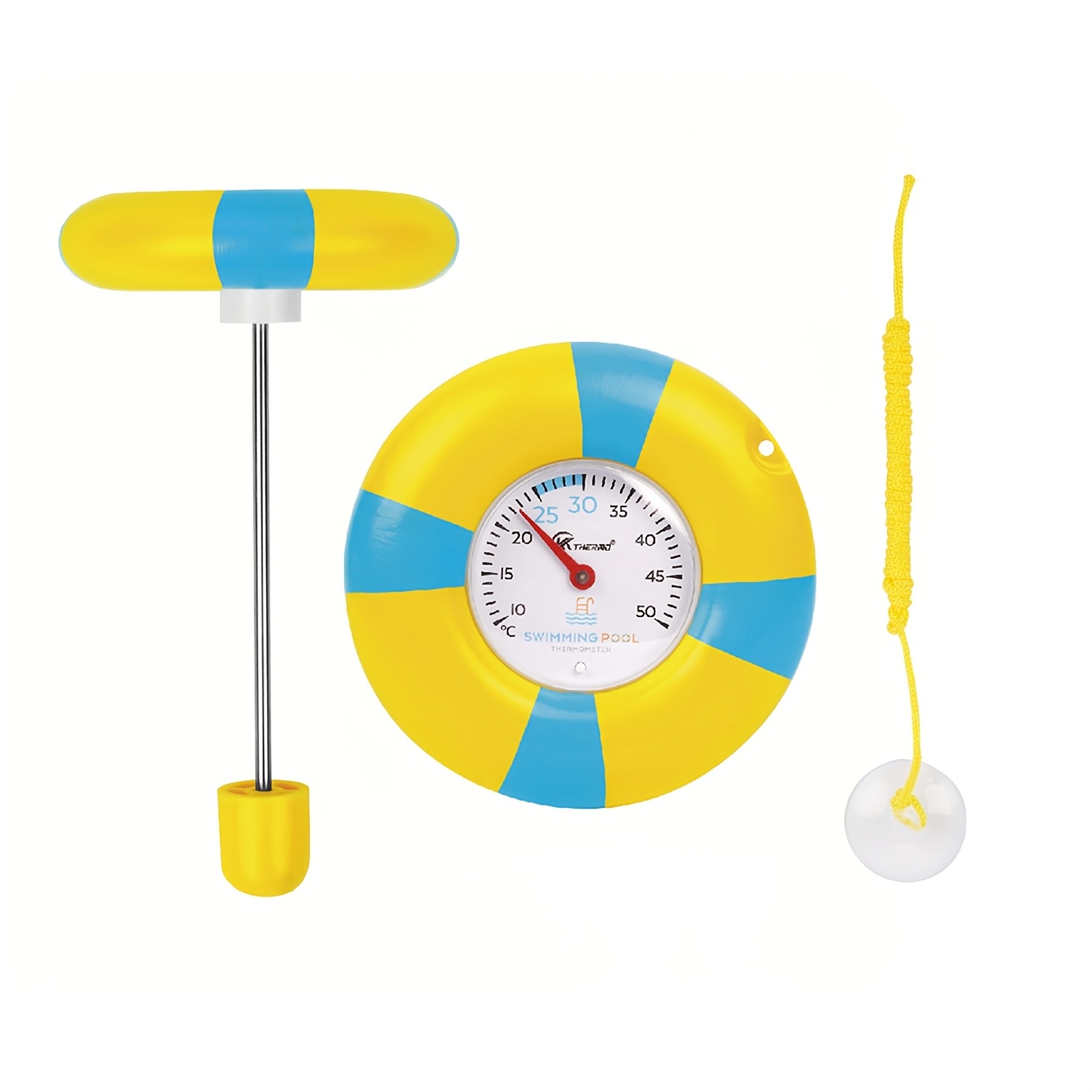 Cloudhand Pool Thermometer For Floating Use, Featuring Dual Scale, Tether, And Suction Cup, For Swimming Pools, Hot Tubs, Spas, Or Fish