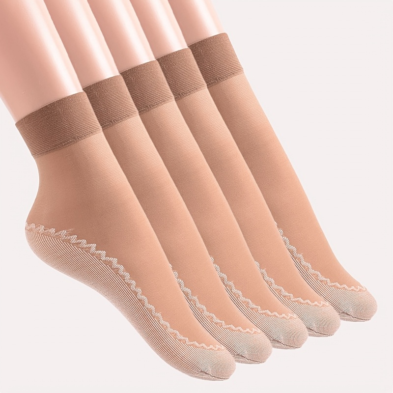 

5/10/15 Paires de Chaussettes pour Femmes et Filles, Chaussettes en Dentelle et , Chaussettes Fines Respirantes Anti-accrochage et Antidérapantes, Bas et Chaussettes pour Femmes