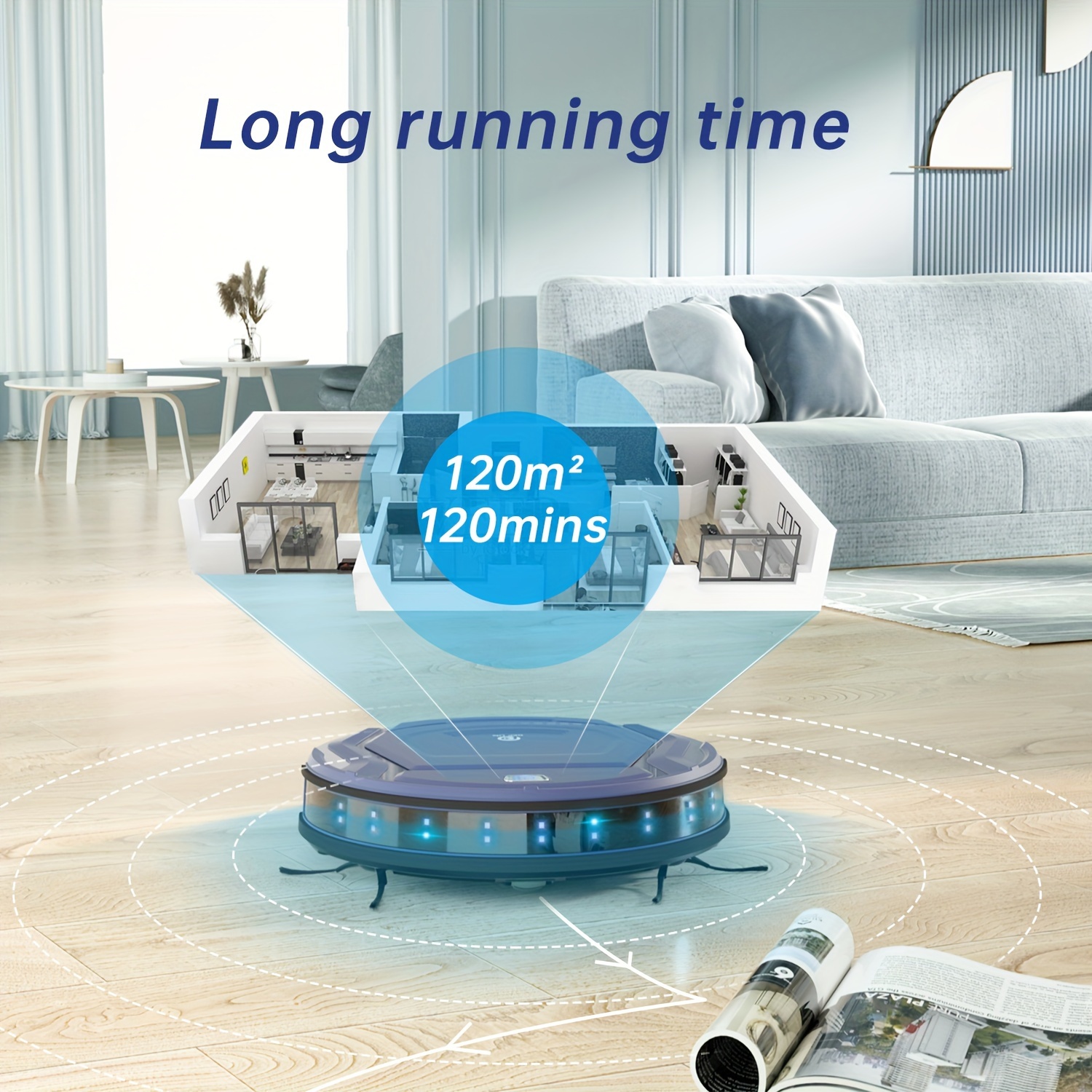 

1pc, , -free 2200pa Suction, , , App , 120 Mins , -charging Robotic , For Pet And Cleaning