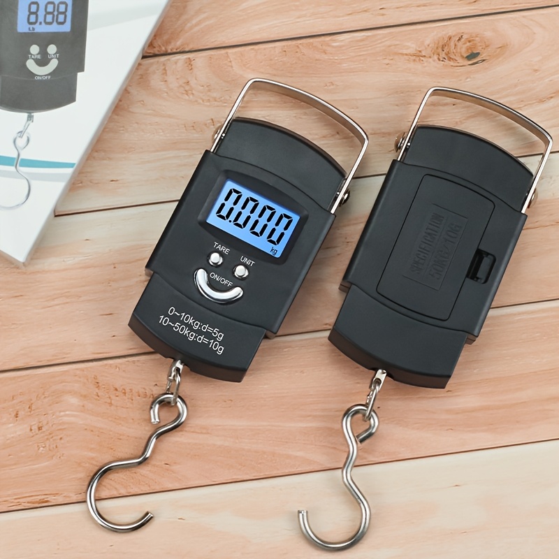 TEMU Heavy Duty Lcd Digital Handheld Scale With Backlight Weighing 110 /50 - Portable Hanging Scale With Adjustable Height - Suitable For Fishing,